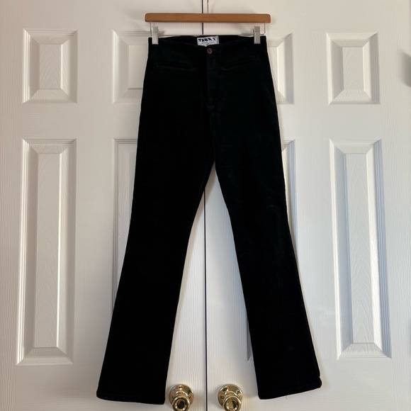 Tark' 1 Paris France Vintage Women’s Velvet Cotton Y2K Straight Leg Pants Size 4 - Picture 1 of 7